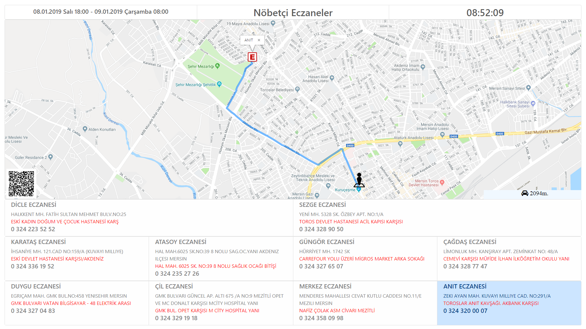 Dijital Nöbetçi Ekranı